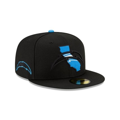 Los Angeles Chargers Gorra | New Era NFL State Logo Reflect 59fifty Fitted Cap Mexico - Negros